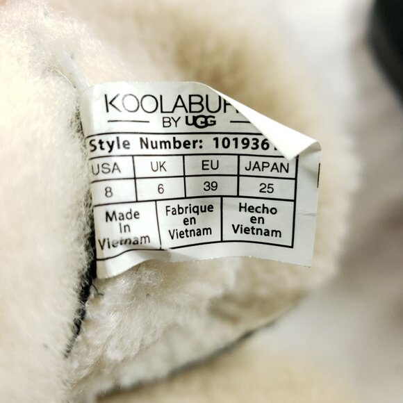 Koolaburra By Ugg Mens Size 8 Black Suede Sheepskin Lined Ankle Boots - Picture 9 of 9